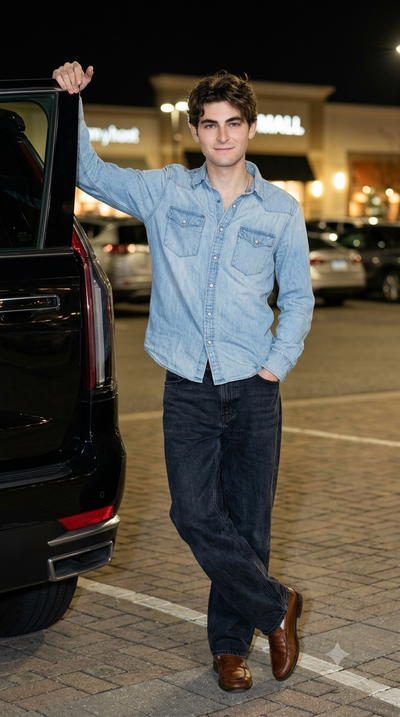 Standing beside Suv